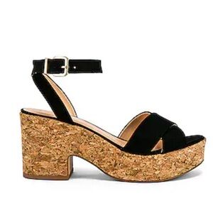 RAYE black cork wedge shoes